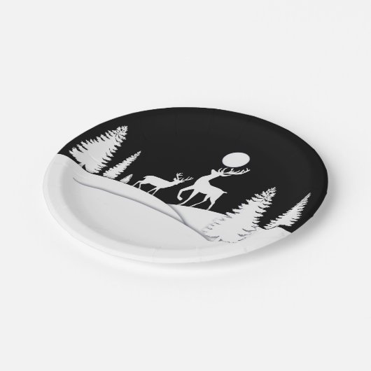 Assiettes En Carton Rinder d'hiver (Angle)