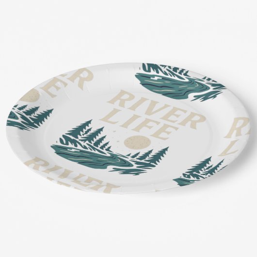 Assiettes En Carton River Is Life Papier Plaques - Partie inspirée de  (Angle)