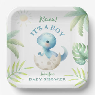 Assiettes En Carton Roar C'est un garçon mignon Dino Boy Dinosaur Baby