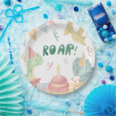 Assiettes En Carton Roar Dinosoar Plaques d'anniversaire Dino fête d'a (Fête)