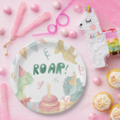 Assiettes En Carton Roar Dinosoar Plaques d'anniversaire Dino fête d'a (Fête)