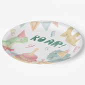 Assiettes En Carton Roar Dinosoar Plaques d'anniversaire Dino fête d'a (Angle)