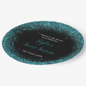 Assiettes En Carton Robe Bleue turquoise Faux Parties scintillant Douc (Angle)