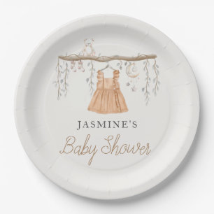 Assiettes En Carton Robe bohème Boho Vêtements Baby shower fille