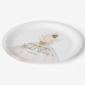 Assiettes En Carton Robe de mariée Blonde Fête des mariées de bienvenu (Angle)