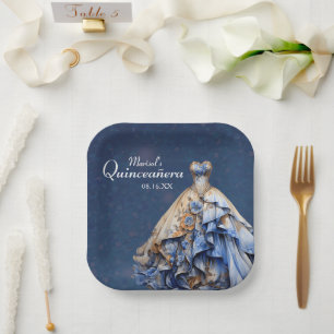Assiettes En Carton Robe élégante de Quinceanera
