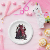 Assiettes En Carton Robe et talons rouges victoriens | Antique Rose Go (Fête)