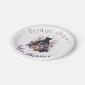 Assiettes En Carton Robe noire douche de mariage violet (Angle)