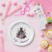 Assiettes En Carton Robe noire douche de mariée violette (Fête)