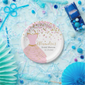 Assiettes En Carton Robe rose et or Fête des mariées (Fête)