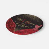 Assiettes En Carton Robe Rouge Aquarelle Douce 16 Anniversaire (Angle)