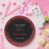 Assiettes En Carton Robe Rouge Lumineuse Faux Parties scintillant Douc (Fête)