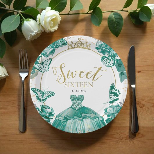 Assiettes En Carton Robe verte émeraude 16 Beurre doux
