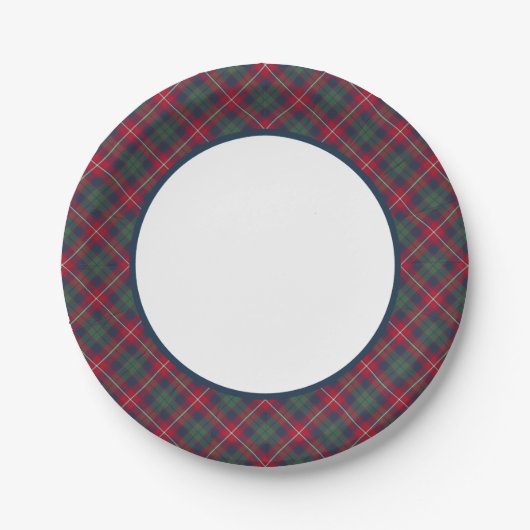 Assiettes En Carton Robertson Clan Tartan Border (Devant)