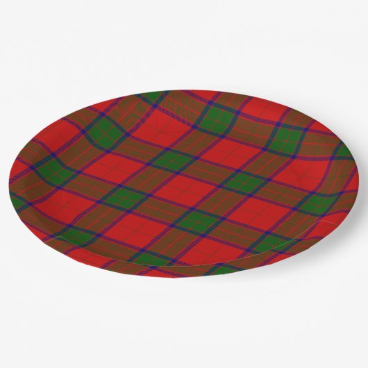 Assiettes En Carton Robertson tartson rouge vert plaid (Angle)