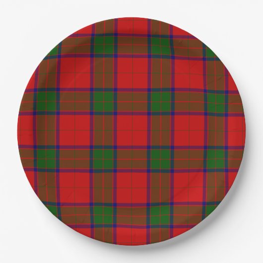 Assiettes En Carton Robertson tartson rouge vert plaid (Devant)