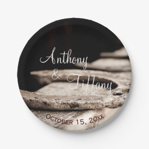 Assiettes En Carton Robes de fer à cheval rustique Cowboy Mariage Pape