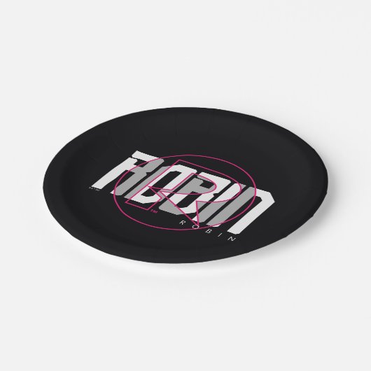 Assiettes En Carton Robin Hi-Tech Nom Graphique (Angle)