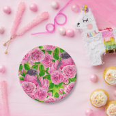 Assiettes En Carton Robin rose et rose (Fête)