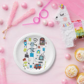 Assiettes En Carton Robot (Fête)