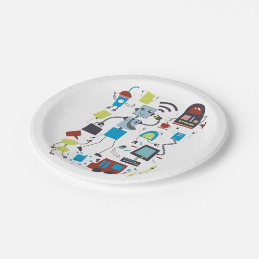 Assiettes En Carton Robot (Angle)