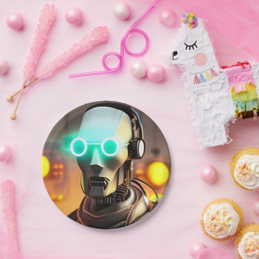 Assiettes En Carton Robot 2 plaques en papier (Fête)