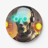 Assiettes En Carton Robot 2 plaques en papier (Devant)