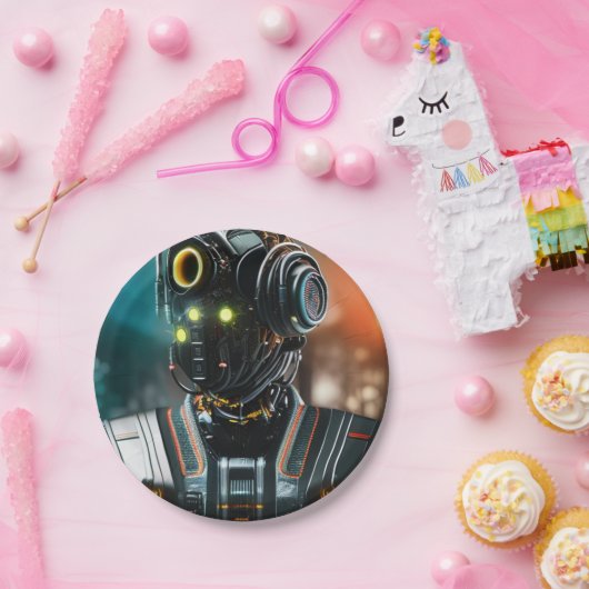 Assiettes En Carton Robot 3 plaques en papier (Fête)