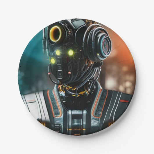 Assiettes En Carton Robot 3 plaques en papier (Devant)