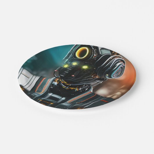 Assiettes En Carton Robot 3 plaques en papier (Angle)