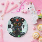 Assiettes En Carton Robot 5 plaques en papier (Fête)