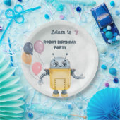 Assiettes En Carton Robot Anniversaire (Fête)