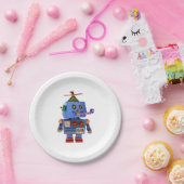 Assiettes En Carton Robot bleu de jouet de fête d'anniversaire (Fête)