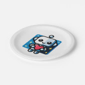 Assiettes En Carton Robot Coeur - Joueur Art d'Amour Inspiré par la te (Angle)