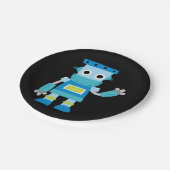 Assiettes En Carton Robot coloré de bleu d'enfants (Angle)