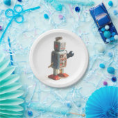 Assiettes En Carton Robot de jouet rétro (Fête)