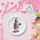 Assiettes En Carton Robot de jouet rétro (Fête)