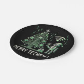 Assiettes En Carton Robot IA avec arbre de Noël Tech - Joyeux Techmas (Angle)