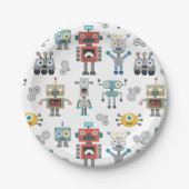 Assiettes En Carton Robots de jouet (Devant)