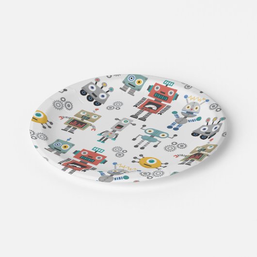 Assiettes En Carton Robots de jouet (Angle)