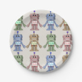 Assiettes En Carton Robots et plaquettes (Devant)