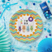 Assiettes En Carton Robots Plaques de papier 6e anniversaire (Fête)