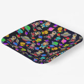 Assiettes En Carton Robots rétro-enfants et astronautes (Angulaire)