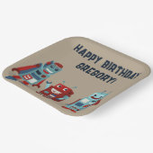 Assiettes En Carton Robots rétro mignons Sci-Fi Boys Anniversaire (Angulaire)