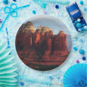 Assiettes En Carton Roche à café nuageux à Sedona Arizona (Fête)