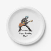 Assiettes En Carton Rock and Roll Skeletons Anniversaire (Devant)