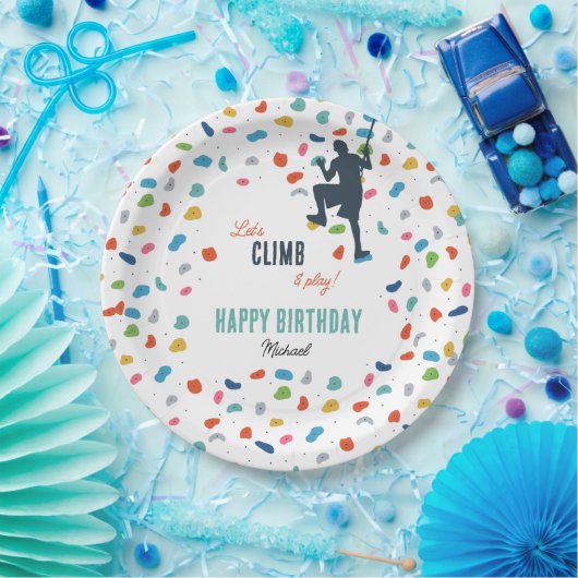 Assiettes En Carton Rock Escalade mignonne Anniversaire de enfant Part (Fête)