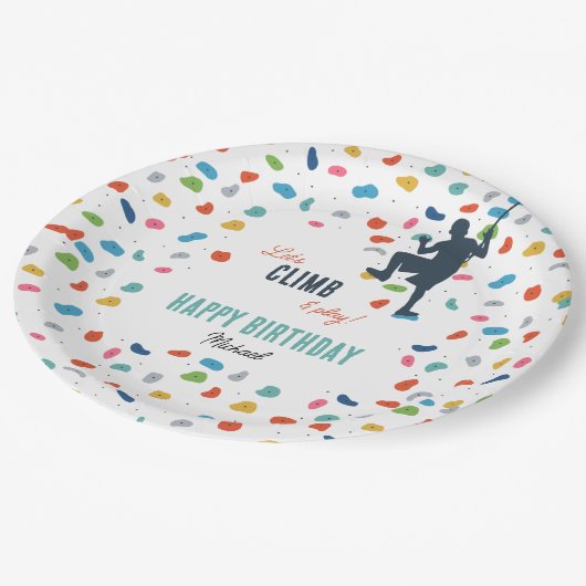 Assiettes En Carton Rock Escalade mignonne Anniversaire de enfant Part (Angle)