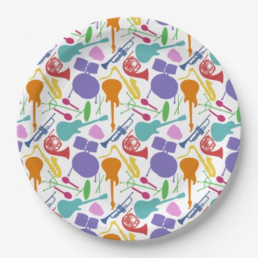 Assiettes En Carton Rock Et Roll (Devant)