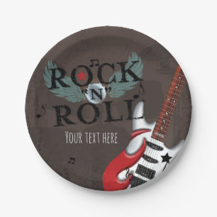 Assiettes En Carton Rock N Roll Star Fête d'anniversaire Grunge